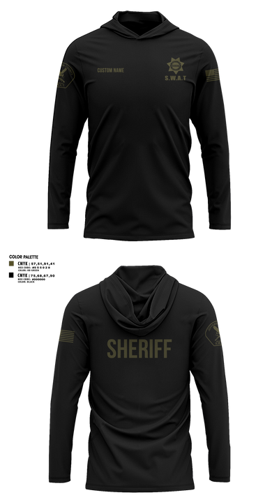 Jefferson County Regional SWAT 87316288 Long Sleeve Performance Shirt with hood - 56
