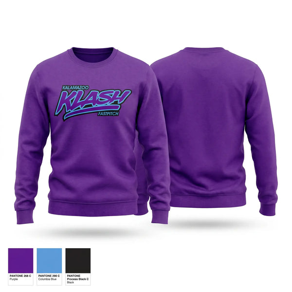 Crew Neck Sweatshirt, Kalamazoo Klash, Softball, Teamtime, Team time, sublimation, custom sports apparel, team uniforms, spirit wear, spiritwear, sports uniforms, custom shirts, team store, custom team store, fundraiser sports, apparel fundraiser