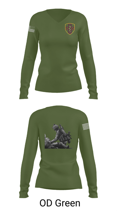 7455th MORU 95873552 Women's Long Sleeve V-neck Shirt - 57