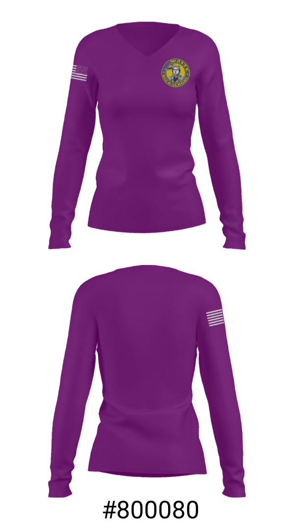 Women's Long Sleeve Vneck Shirt, Morrison R Waite High School Wrestling, Wrestling, Teamtime, Team time, sublimation, custom sports apparel, team uniforms, spirit wear, spiritwear, sports uniforms, custom shirts, team store, custom team store, fundraiser sports, apparel fundraiser