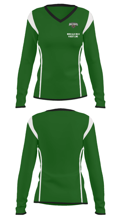 Norwalk High Wrestling 16804335 Women's Long Sleeve V-neck Shirt - 35