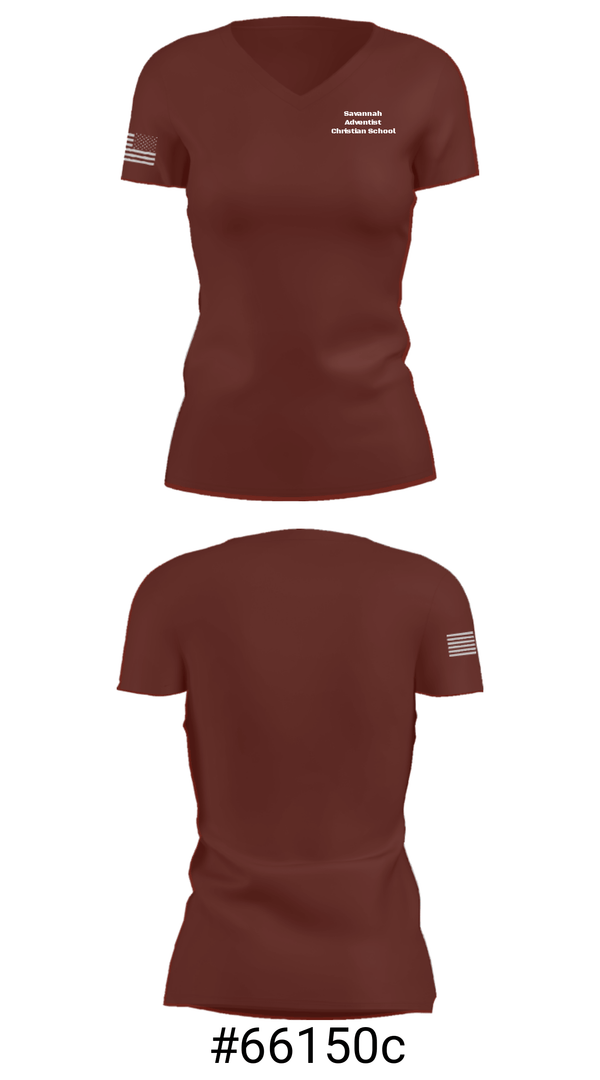 Women's Short Sleeve Vneck Shirt, Savannah Adventist Christian School, Spirit Store, Teamtime, Team time, sublimation, custom sports apparel, team uniforms, spirit wear, spiritwear, sports uniforms, custom shirts, team store, custom team store, fundraiser sports, apparel fundraiser