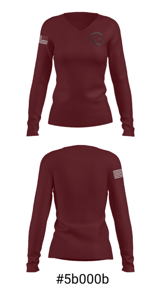 Women's Long Sleeve Vneck Shirt, North Crawford Elementary School, Spirit Store, Teamtime, Team time, sublimation, custom sports apparel, team uniforms, spirit wear, spiritwear, sports uniforms, custom shirts, team store, custom team store, fundraiser sports, apparel fundraiser