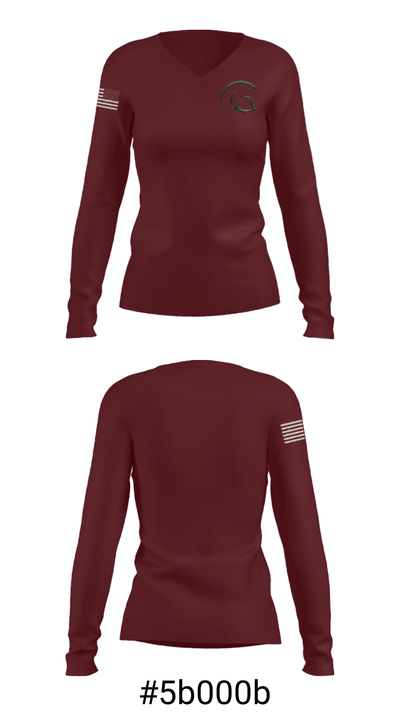 North Crawford Elementary School 56191740 Women's Long Sleeve V-neck Shirt - 20
