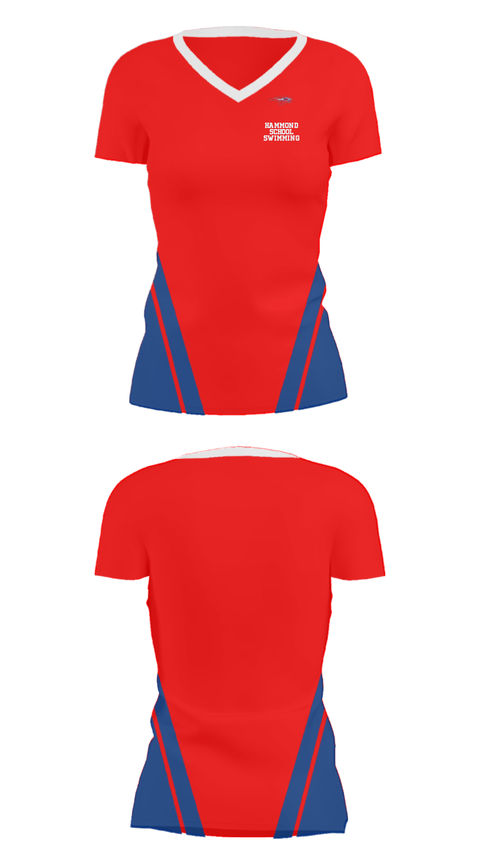 Women's Short Sleeve Vneck Shirt, Hammond School Swimming, Swimming, Teamtime, Team time, sublimation, custom sports apparel, team uniforms, spirit wear, spiritwear, sports uniforms, custom shirts, team store, custom team store, fundraiser sports, apparel fundraiser