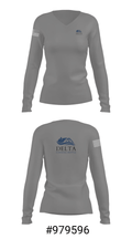 Delta cleaning LLC 32012075 Women's Long Sleeve V-neck Shirt - 20