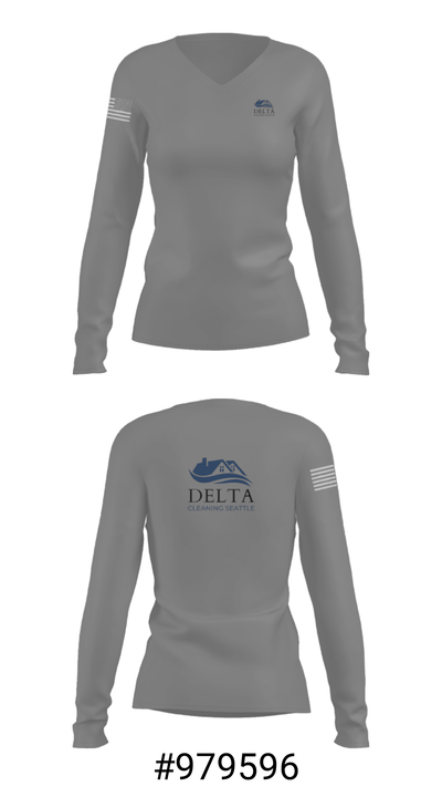 Delta cleaning LLC 32012075 Women's Long Sleeve V-neck Shirt - 20