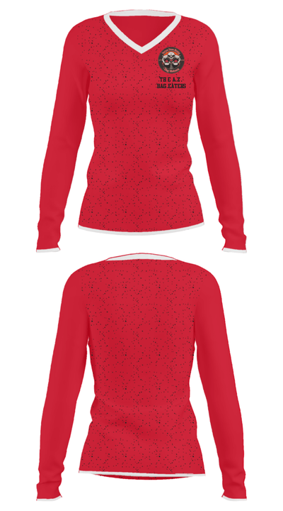 The A.Z. Bag Eaters 25421472 Women's Long Sleeve V-neck Shirt - 32