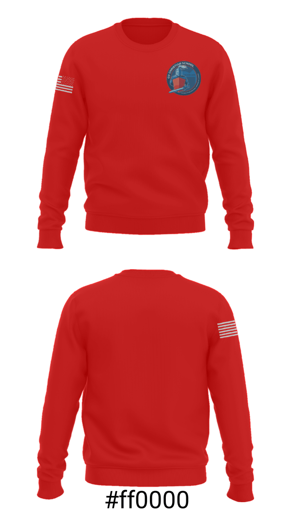 Crew Neck Sweatshirt, GV Christian School, Spirit Store, Teamtime, Team time, sublimation, custom sports apparel, team uniforms, spirit wear, spiritwear, sports uniforms, custom shirts, team store, custom team store, fundraiser sports, apparel fundraiser