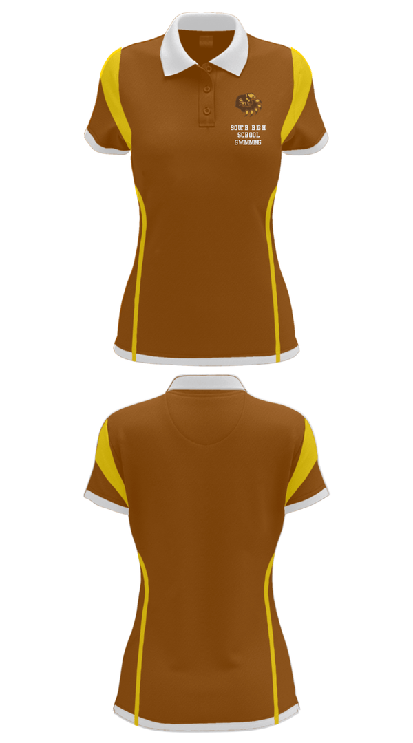 Women's Short Sleeve Performance Polo, South High School Swimming, Swimming, Teamtime, Team time, sublimation, custom sports apparel, team uniforms, spirit wear, spiritwear, sports uniforms, custom shirts, team store, custom team store, fundraiser sports, apparel fundraiser