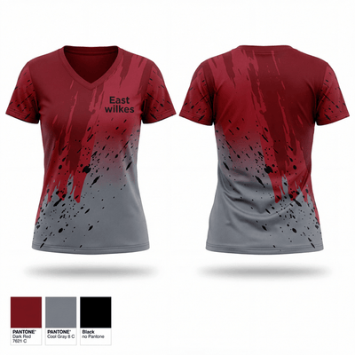 East wilkes 24628649 Women's Short Sleeve V-neck Shirt - 1