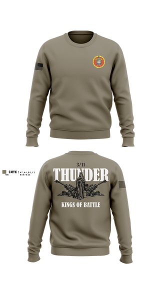 Crew Neck Sweatshirt, 3 Bn 11th Mar, Marines, Teamtime, Team time, sublimation, custom sports apparel, team uniforms, spirit wear, spiritwear, sports uniforms, custom shirts, team store, custom team store, fundraiser sports, apparel fundraiser