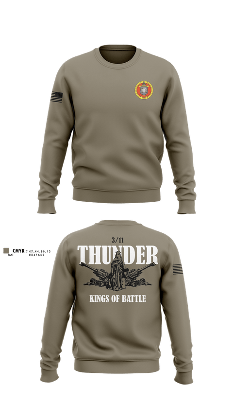 Crew Neck Sweatshirt, 3 Bn 11th Mar, Marines, Teamtime, Team time, sublimation, custom sports apparel, team uniforms, spirit wear, spiritwear, sports uniforms, custom shirts, team store, custom team store, fundraiser sports, apparel fundraiser
