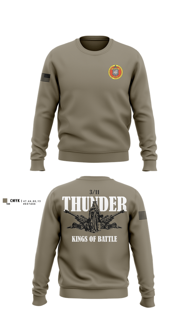 Crew Neck Sweatshirt, 3 Bn 11th Mar, Marines, Teamtime, Team time, sublimation, custom sports apparel, team uniforms, spirit wear, spiritwear, sports uniforms, custom shirts, team store, custom team store, fundraiser sports, apparel fundraiser