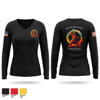 Womens Long Sleeve Vneck Shirt, 413th CSB, Army, Teamtime, Team time, sublimation, custom sports apparel, team uniforms, spirit wear, spiritwear, sports uniforms, custom shirts, team store, custom team store, fundraiser sports, apparel fundraiser