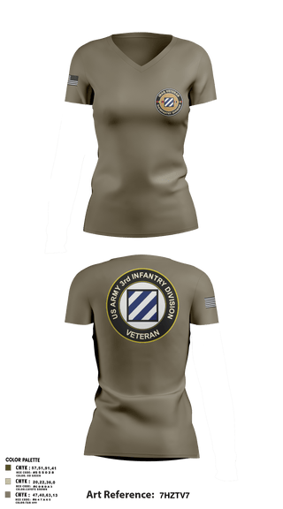 Women's Short Sleeve Vneck Shirt, 1st Armored Brigade Combat Team, Army, Teamtime, Team time, sublimation, custom sports apparel, team uniforms, spirit wear, spiritwear, sports uniforms, custom shirts, team store, custom team store, fundraiser sports, apparel fundraiser