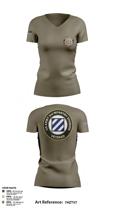 1st Armored Brigade Combat Team 63328953 Women's Short Sleeve V-neck Shirt - 3