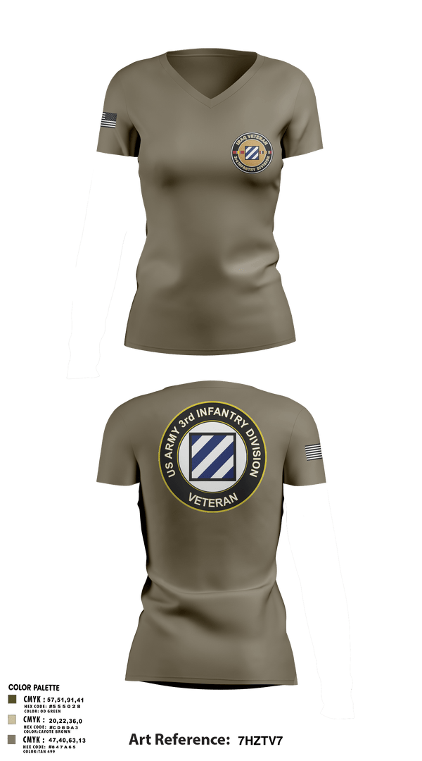 Women's Short Sleeve Vneck Shirt, 1st Armored Brigade Combat Team, Army, Teamtime, Team time, sublimation, custom sports apparel, team uniforms, spirit wear, spiritwear, sports uniforms, custom shirts, team store, custom team store, fundraiser sports, apparel fundraiser