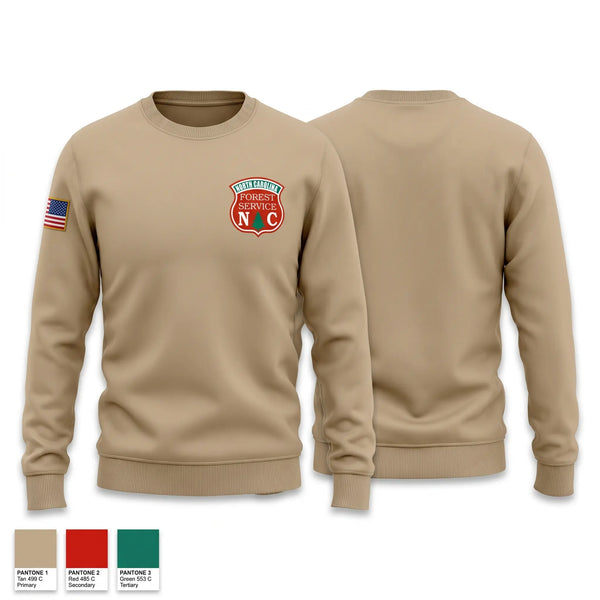 Crew Neck Sweatshirt, North Carolina Forest Service, Fire Department, Teamtime, Team time, sublimation, custom sports apparel, team uniforms, spirit wear, spiritwear, sports uniforms, custom shirts, team store, custom team store, fundraiser sports, apparel fundraiser