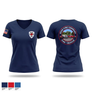 Womens Short Sleeve Vneck Shirt, Rose Fire Company, Fire Department, Teamtime, Team time, sublimation, custom sports apparel, team uniforms, spirit wear, spiritwear, sports uniforms, custom shirts, team store, custom team store, fundraiser sports, apparel fundraiser
