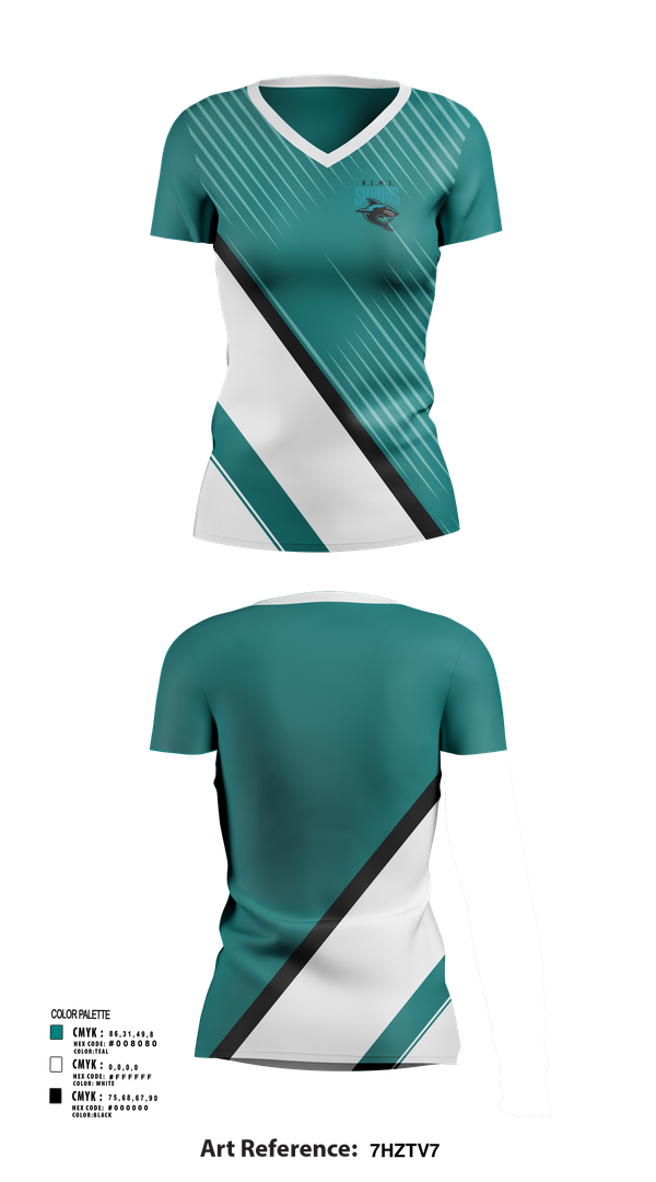 Womens Short Sleeve Vneck Shirt, Rosemary Clarke Middle School Cheer, Cheer, Teamtime, Team time, sublimation, custom sports apparel, team uniforms, spirit wear, spiritwear, sports uniforms, custom shirts, team store, custom team store, fundraiser sports, apparel fundraiser