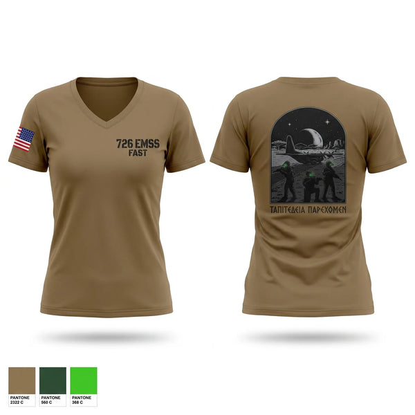 Womens Short Sleeve Vneck Shirt, 726 EMSS, Air Force, Teamtime, Team time, sublimation, custom sports apparel, team uniforms, spirit wear, spiritwear, sports uniforms, custom shirts, team store, custom team store, fundraiser sports, apparel fundraiser