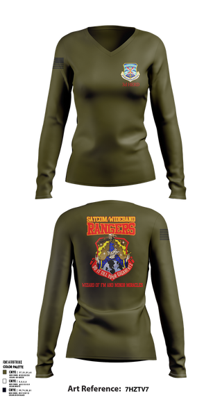Womens Long Sleeve Vneck Shirt, 3d Combat Communications Group, , Teamtime, Team time, sublimation, custom sports apparel, team uniforms, spirit wear, spiritwear, sports uniforms, custom shirts, team store, custom team store, fundraiser sports, apparel fundraiser