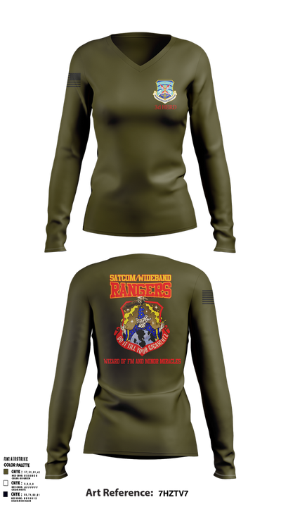 3d Combat Communications Group 13836141 Women's Long Sleeve V-neck Shirt - 1