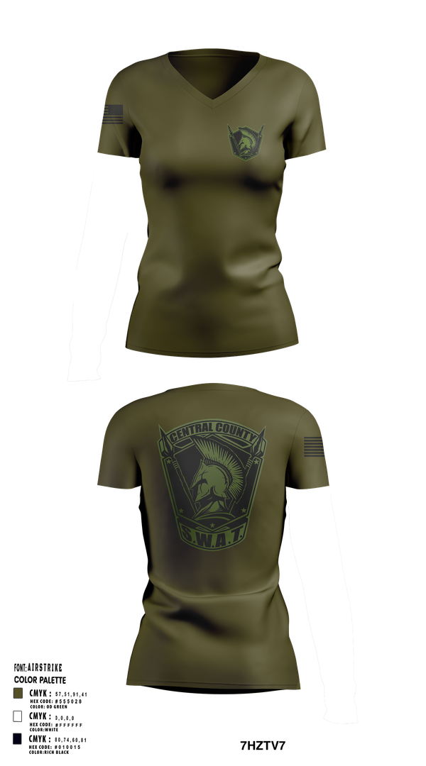 Womens Short Sleeve Vneck Shirt, Central County SWAT, , Teamtime, Team time, sublimation, custom sports apparel, team uniforms, spirit wear, spiritwear, sports uniforms, custom shirts, team store, custom team store, fundraiser sports, apparel fundraiser