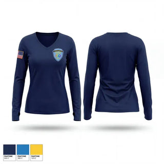 Womens Long Sleeve Vneck Shirt, Chester-Blandford Police, Police, Teamtime, Team time, sublimation, custom sports apparel, team uniforms, spirit wear, spiritwear, sports uniforms, custom shirts, team store, custom team store, fundraiser sports, apparel fundraiser