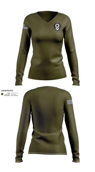 Womens Long Sleeve Vneck Shirt, CLR-1, Marines, Teamtime, Team time, sublimation, custom sports apparel, team uniforms, spirit wear, spiritwear, sports uniforms, custom shirts, team store, custom team store, fundraiser sports, apparel fundraiser