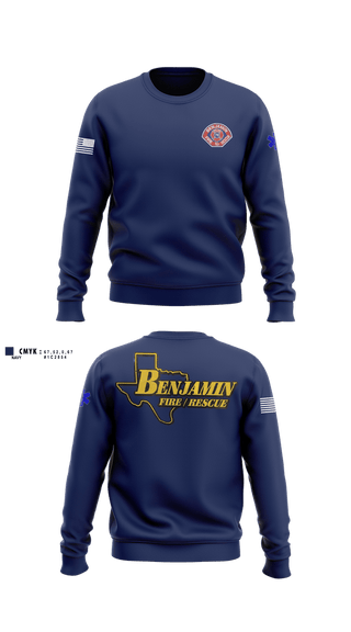 Crew Neck Sweatshirt, Benjamin Fire Department, Fire Department, Teamtime, Team time, sublimation, custom sports apparel, team uniforms, spirit wear, spiritwear, sports uniforms, custom shirts, team store, custom team store, fundraiser sports, apparel fundraiser