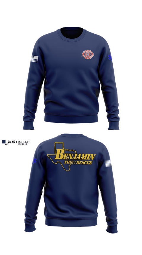 Crew Neck Sweatshirt, Benjamin Fire Department, Fire Department, Teamtime, Team time, sublimation, custom sports apparel, team uniforms, spirit wear, spiritwear, sports uniforms, custom shirts, team store, custom team store, fundraiser sports, apparel fundraiser