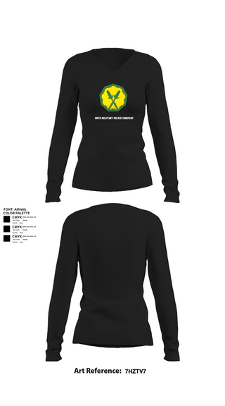 Womens Long Sleeve Vneck Shirt, 88th Military Police Company, , Teamtime, Team time, sublimation, custom sports apparel, team uniforms, spirit wear, spiritwear, sports uniforms, custom shirts, team store, custom team store, fundraiser sports, apparel fundraiser