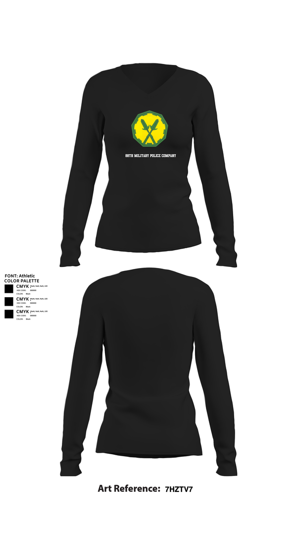 Womens Long Sleeve Vneck Shirt, 88th Military Police Company, , Teamtime, Team time, sublimation, custom sports apparel, team uniforms, spirit wear, spiritwear, sports uniforms, custom shirts, team store, custom team store, fundraiser sports, apparel fundraiser