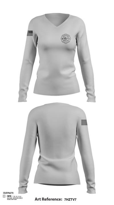 Camden Photo Unit 11027372 Women's Long Sleeve V-neck Shirt - 107
