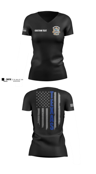 Womens Short Sleeve Vneck Shirt, El Paso Community College Law Enforcement Training Academy Class 105, Police, Teamtime, Team time, sublimation, custom sports apparel, team uniforms, spirit wear, spiritwear, sports uniforms, custom shirts, team store, custom team store, fundraiser sports, apparel fundraiser