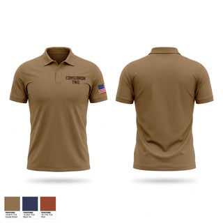 Short Sleeve Performance Polo, COMSUBRON TWO, Navy, Teamtime, Team time, sublimation, custom sports apparel, team uniforms, spirit wear, spiritwear, sports uniforms, custom shirts, team store, custom team store, fundraiser sports, apparel fundraiser