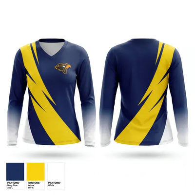 Hillsdale Falcons 72856642 Women's Long Sleeve V-neck Shirt - 1