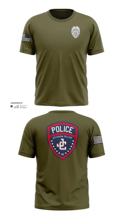 Jefferson College Police Department 39962708 Old School Cotton Feel Shirt - 23