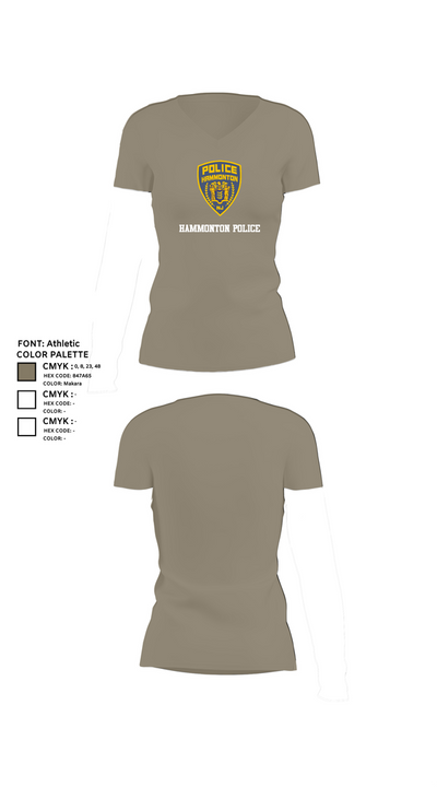 Hammonton Police 88438109 Women's Short Sleeve V-neck Shirt - 61
