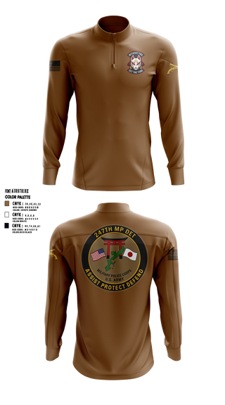Quarter Zip Jacket, 247TH Military Police Detachment, Army, Teamtime, Team time, sublimation, custom sports apparel, team uniforms, spirit wear, spiritwear, sports uniforms, custom shirts, team store, custom team store, fundraiser sports, apparel fundraiser