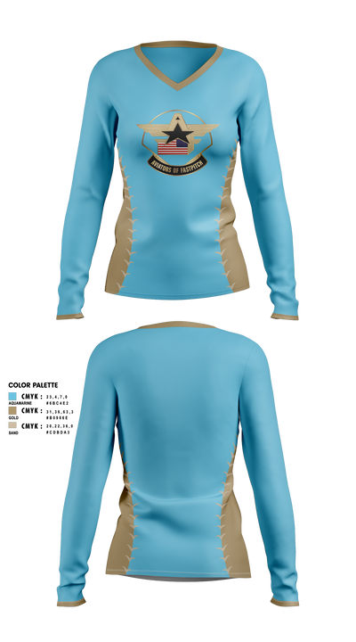Aviators of Fastpitch Women's Long Sleeve V-neck Shirt - 3