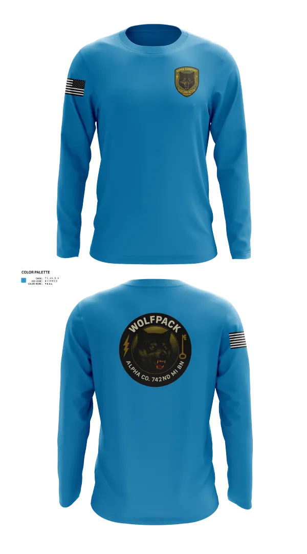 Long Sleeve Performance Shirt, Alpha Company, 742nd MI BN, , Teamtime, Team time, sublimation, custom sports apparel, team uniforms, spirit wear, spiritwear, sports uniforms, custom shirts, team store, custom team store, fundraiser sports, apparel fundraiser