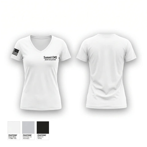 Womens Short Sleeve Vneck Shirt, Summit EMS, EMS/EMT, Teamtime, Team time, sublimation, custom sports apparel, team uniforms, spirit wear, spiritwear, sports uniforms, custom shirts, team store, custom team store, fundraiser sports, apparel fundraiser