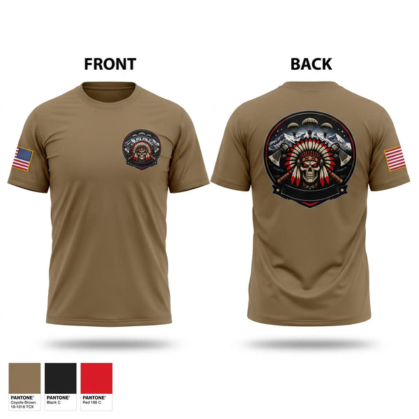Old School Cotton Feel Shirt, 2nd PLT, Apache Co, 1-501 PIR, Army, Teamtime, Team time, sublimation, custom sports apparel, team uniforms, spirit wear, spiritwear, sports uniforms, custom shirts, team store, custom team store, fundraiser sports, apparel fundraiser