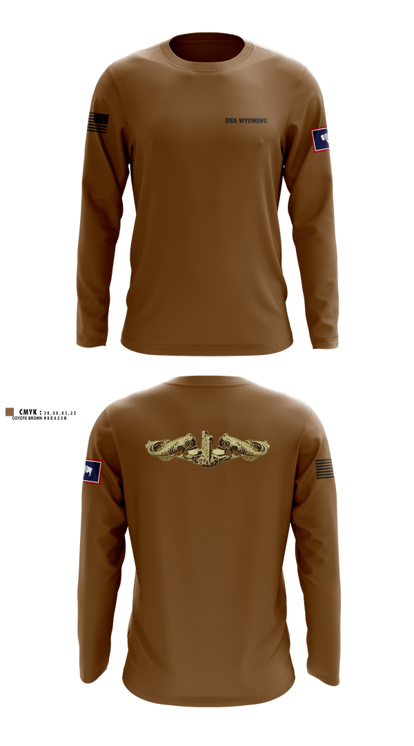 Long Sleeve Performance Shirt, USS WYOMING, Navy, Teamtime, Team time, sublimation, custom sports apparel, team uniforms, spirit wear, spiritwear, sports uniforms, custom shirts, team store, custom team store, fundraiser sports, apparel fundraiser