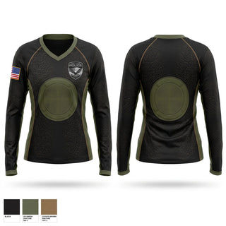 Womens Long Sleeve Vneck Shirt, Deer Lodge Police Department, Police, Teamtime, Team time, sublimation, custom sports apparel, team uniforms, spirit wear, spiritwear, sports uniforms, custom shirts, team store, custom team store, fundraiser sports, apparel fundraiser