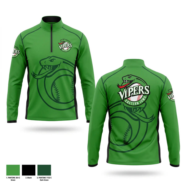 Quarter Zip Jacket, Eastern Iowa Vipers, Baseball, Teamtime, Team time, sublimation, custom sports apparel, team uniforms, spirit wear, spiritwear, sports uniforms, custom shirts, team store, custom team store, fundraiser sports, apparel fundraiser