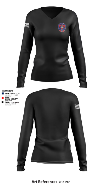 QN Rescue 88120245 Women's Long Sleeve V-neck Shirt - 3